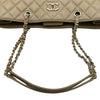 シャネル CHANEL ココマークマトラッセラージショッピングトート A91046 ベージュ ゴールド金具 キャビアスキン レディース トートバッグ