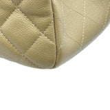 シャネル CHANEL ココマークマトラッセラージショッピングトート A91046 ベージュ ゴールド金具 キャビアスキン レディース トートバッグ