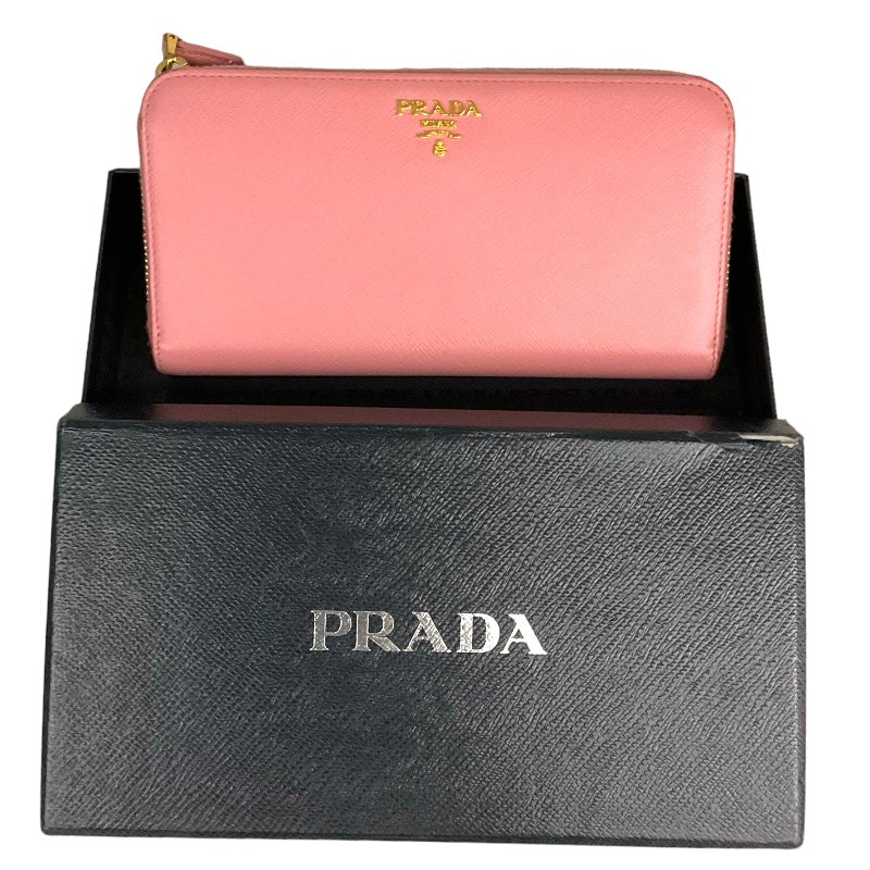 プラダ PRADA ラウンドファスナー ピンク サフィアーノ レディース 長財布 | 中古ブランドリユースショップ OKURA(おお蔵)