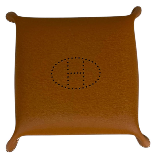 エルメス HERMES ヴィドポッシュトレイ B刻 ブラウン/シルバー金具 トリヨン ユニセックス その他小物