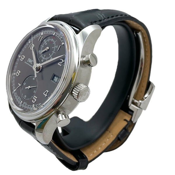 インターナショナルウォッチカンパニー IWC ポルトギーゼ クロノグラフ クラシック IW390404 グレー SS/革ベルト（社外品） 自動巻き メンズ 腕時計