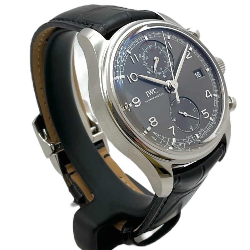 インターナショナルウォッチカンパニー IWC ポルトギーゼ クロノグラフ クラシック IW390404 グレー SS/革ベルト（社外品） 自動巻き メンズ 腕時計