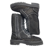 ジミーチュウ JIMMY CHOO メッシュレースアップブーツ ブラック レザー レディース ブーツ