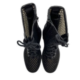 ジミーチュウ JIMMY CHOO メッシュレースアップブーツ ブラック レザー レディース ブーツ