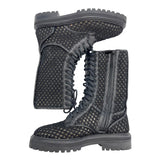 ジミーチュウ JIMMY CHOO メッシュレースアップブーツ ブラック レザー レディース ブーツ
