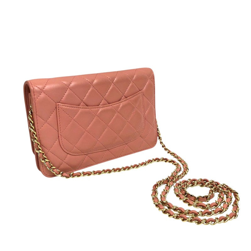 シャネル CHANEL マトラッセチェーンウォレット A33814 ピンク