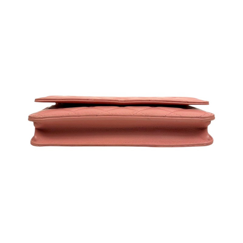 シャネル CHANEL マトラッセチェーンウォレット A33814 ピンク ゴールド金具 ラムスキン レディース ショルダーバッグ シャネル CHANEL マトラッセチェーンウォレット A33814 ピンク