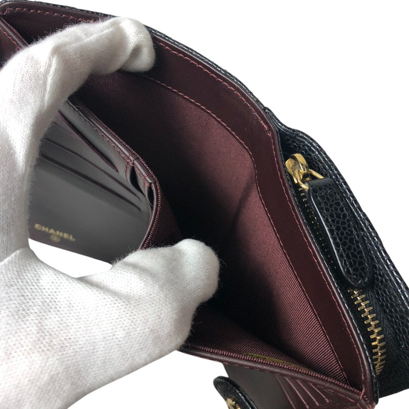 シャネル CHANEL マトラッセ 二つ折り財布 財布 A48667 ブラック