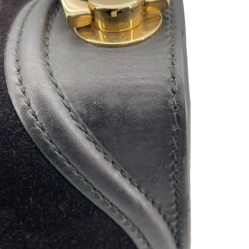 サルヴァトーレ・フェラガモ Salvatore Ferragamo ガンチーニミニショルダーバッグ AX-21 1820 ブラック GD金具 スエード/レザー レディース ショルダーバッグ