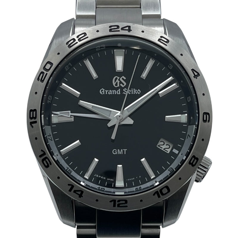 グランドセイコー Grand Seiko スポーツコレクション 9FクォーツGMT SBGN027 ブラック SS メンズ 腕時計