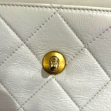 シャネル CHANEL トップハンドルスモールフラップバッグ ホワイト/GD金具 カーフ レディース ハンドバッグ