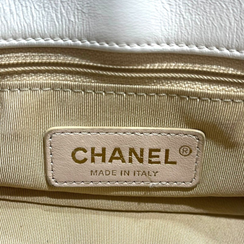 シャネル CHANEL トップハンドルスモールフラップバッグ ホワイト/GD金具 カーフ レディース ハンドバッグ