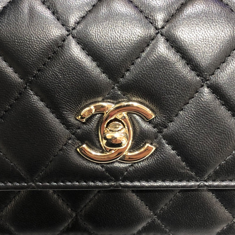 シャネル CHANEL トレンディCC チェーンウォレット AP4184 ブラック・ゴールド金具 ラムスキン レディース ショルダーバッグ