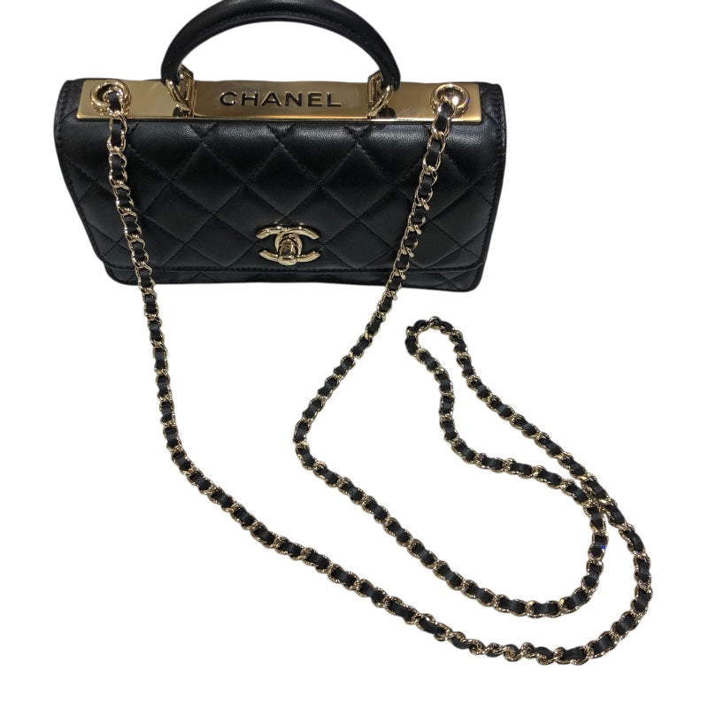 シャネル CHANEL トレンディCC チェーンウォレット AP4184 ブラック・ゴールド金具 ラムスキン レディース ショルダーバッグ