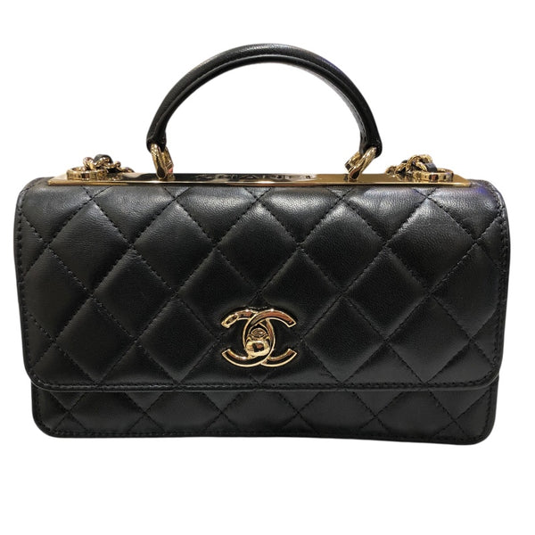シャネル CHANEL トレンディCC チェーンウォレット AP4184 ブラック・ゴールド金具 ラムスキン レディース ショルダーバッグ