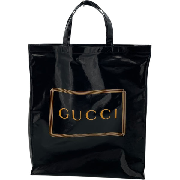 GUCCI 黒トートバッグ グッチ GUCCI ロゴトートバッグ 575140 ブラック コーティング