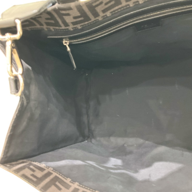 フェンディ FENDI FFｼﾞｬｶﾞｰﾄﾞ2WAYｼｮｯﾋﾟﾝｸﾞﾊﾞｯｸﾞ 7VA390 ブラック SV金具 レザー レディース トートバッグ