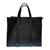 フェンディ FENDI FFｼﾞｬｶﾞｰﾄﾞ2WAYｼｮｯﾋﾟﾝｸﾞﾊﾞｯｸﾞ 7VA390 ブラック SV金具 レザー レディース トートバッグ