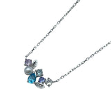 マルチストーンネックレス ホワイトゴールド K10 ジュエリー