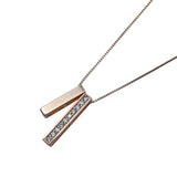 スクエアバーダイヤネックレス ピンクゴールド K10 ジュエリー