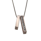 スクエアバーダイヤネックレス ピンクゴールド K10 ジュエリー