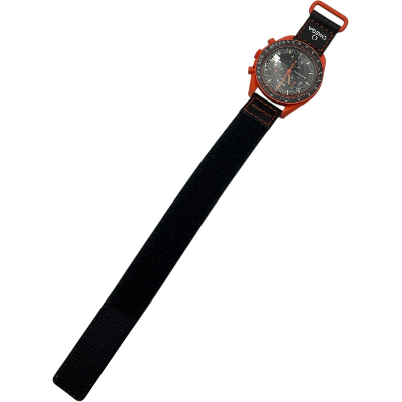 スウォッチ swatch ミッションオンアースラヴァオメガ×スウォッチコラボモデル S0330100 オレンジ バイオセラミック メンズ 腕時計