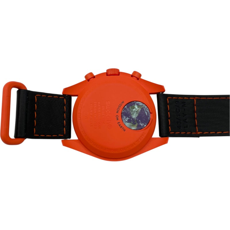 スウォッチ swatch ミッションオンアースラヴァオメガ×スウォッチコラボモデル S0330100 オレンジ バイオセラミック メンズ 腕時計