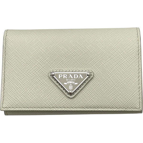 プラダ PRADA トライアングルロゴカードケース 1MC110 ホワイト SV金具 サフィアーノ レディース カードケース