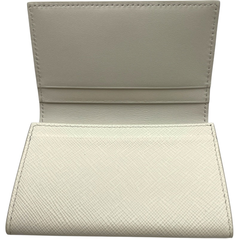 プラダ PRADA トライアングルロゴカードケース 1MC110 ホワイト SV金具 サフィアーノ レディース カードケース