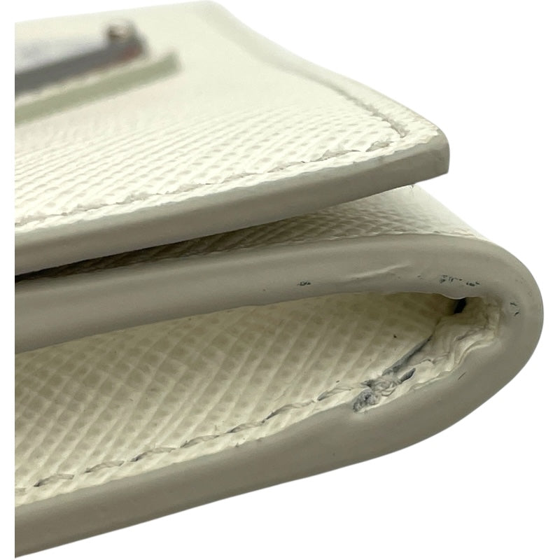 プラダ PRADA トライアングルロゴカードケース 1MC110 ホワイト SV金具 サフィアーノ レディース カードケース