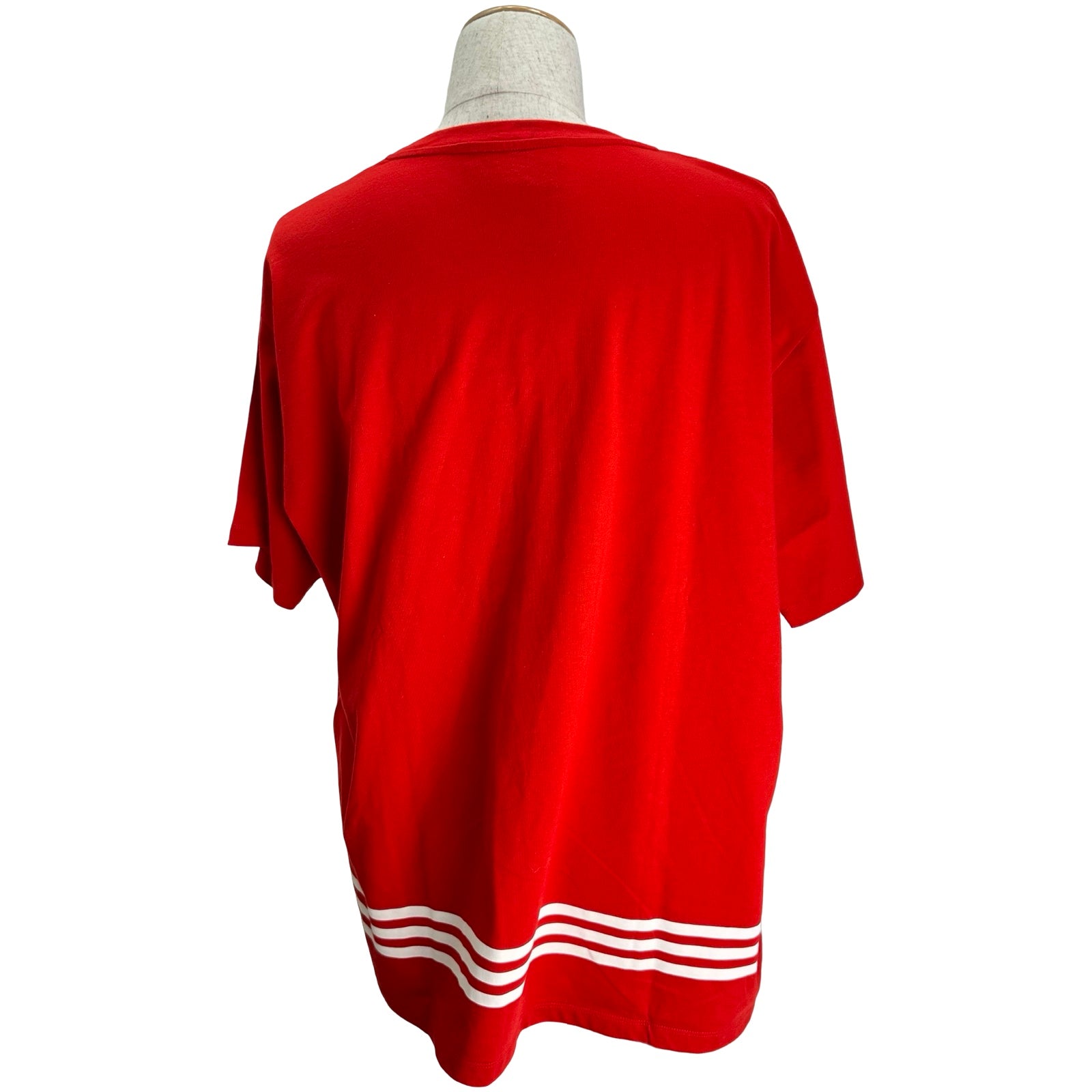 グッチ GUCCI ×adidas ロゴプリント半袖Tシャツ 616036 レッド