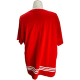 グッチ GUCCI ×adidas ロゴプリント半袖Ｔシャツ 616036 レッド コットン メンズ 半袖Ｔシャツ