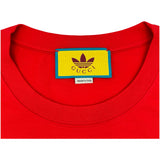 グッチ GUCCI ×adidas ロゴプリント半袖Ｔシャツ 616036 レッド コットン メンズ 半袖Ｔシャツ