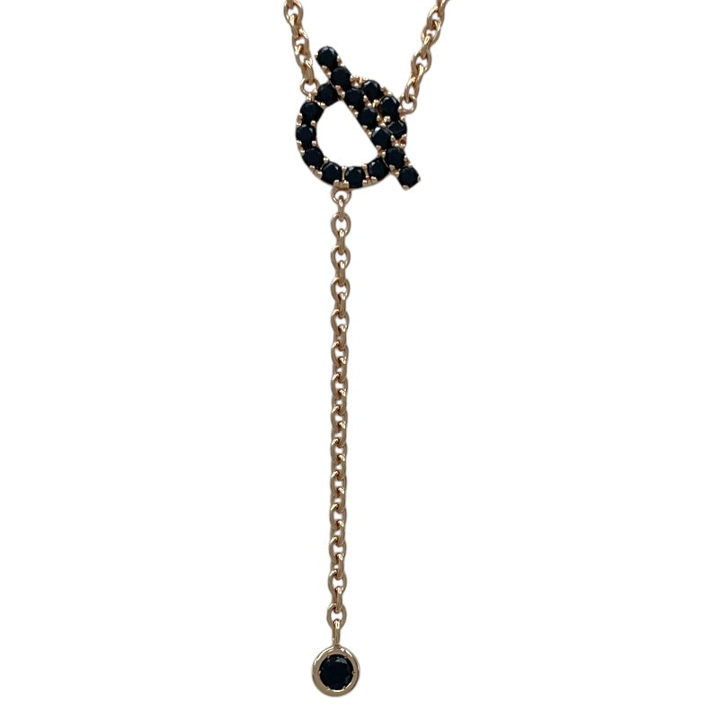 エルメス HERMES フィネス ブラックスピネル ラリアットネックレス