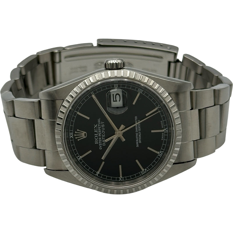 ロレックス ROLEX デイトジャスト 16220 ブラック ステンレススチール