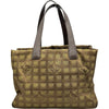 シャネル CHANEL ニュートラベルライントートMM A15991 6番台 カーキ/ブラウン シルバー金具 ナイロン/レザー レディース トートバッグ