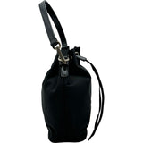 プラダ PRADA 巾着ミニショルダーハンドバッグ ブラック シルバー金具 ナイロン/レザー レディース ハンドバッグ