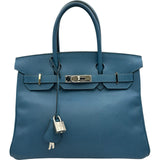 エルメス HERMES バーキン30 □L刻印 ブルータラサ シルバー金具 エプソン レディース ハンドバッグ