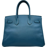 エルメス HERMES バーキン30 □L刻印 ブルータラサ シルバー金具 エプソン レディース ハンドバッグ