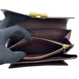 ルイ・ヴィトン LOUIS VUITTON ポルトフォイユ・エリゼ M60414 ブラウン/パープル モノグラムキャンバス レディース 長財布