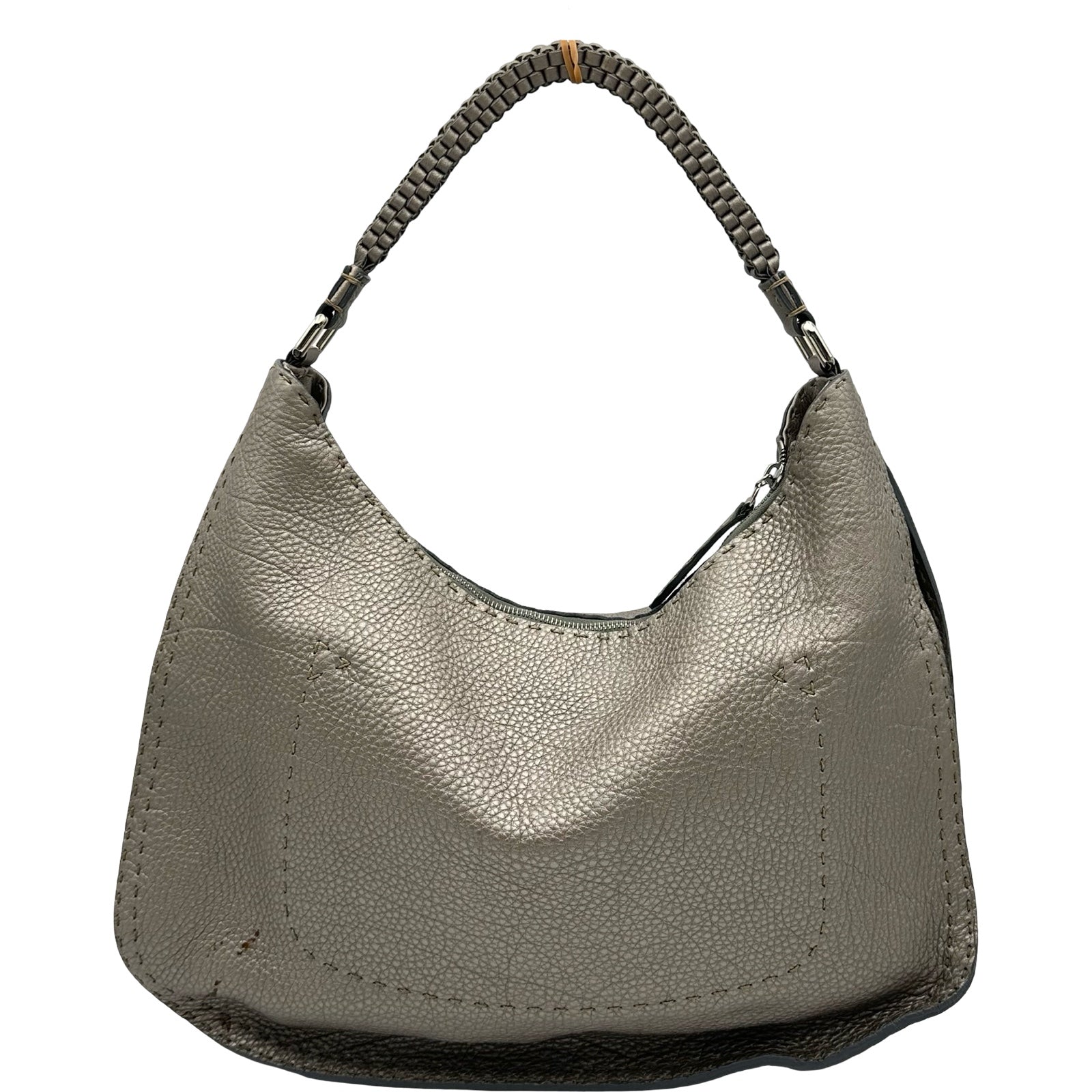 フェンディ FENDI セレリアショルダーバッグ 8BR582 グレー シルバー