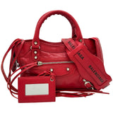 バレンシアガ BALENCIAGA クラシックミニシティ 300295 レッド シルバー金具 レザー レディース ハンドバッグ