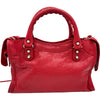バレンシアガ BALENCIAGA クラシックミニシティ 300295 レッド シルバー金具 レザー レディース ハンドバッグ