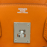 エルメス HERMES バーキン30 □J刻印 オレンジ シルバー金具 スイフト レディース ハンドバッグ