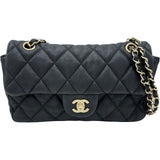 シャネル CHANEL マトラッセSフラップチェーンショルダー 10番台 ブラック ゴールド金具 ラムスキン レディース ショルダーバッグ
