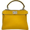 フェンディ FENDI セレリアピーカブーミニ 8BN244 イエロー シルバー金具 レザー レディース ハンドバッグ