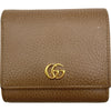 グッチ GUCCI ダブルGミディアムウォレット 598587 ベージュ ゴールド金具 レザー レディース 二つ折り財布