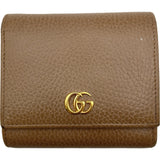 グッチ GUCCI ダブルGミディアムウォレット 598587 ベージュ ゴールド金具 レザー レディース 二つ折り財布
