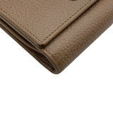 グッチ GUCCI ダブルGミディアムウォレット 598587 ベージュ ゴールド金具 レザー レディース 二つ折り財布