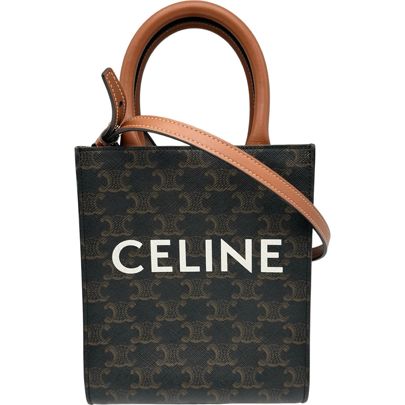 CELINE    ミニ バーティカルカバ/トリオンフ キャンバス タン セリーヌ CELINE ミニ バーティカルカバ 194372 タン トリオンフ